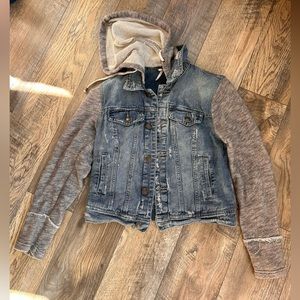 Free people Jean sweater jacket